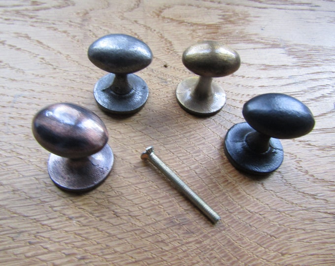 Rustic iron cabinet  knob SMALL OVAL Cast iron vintage rustic cupboard cabinet knob drawer wardrobe kitchen furniture knobs pull handles