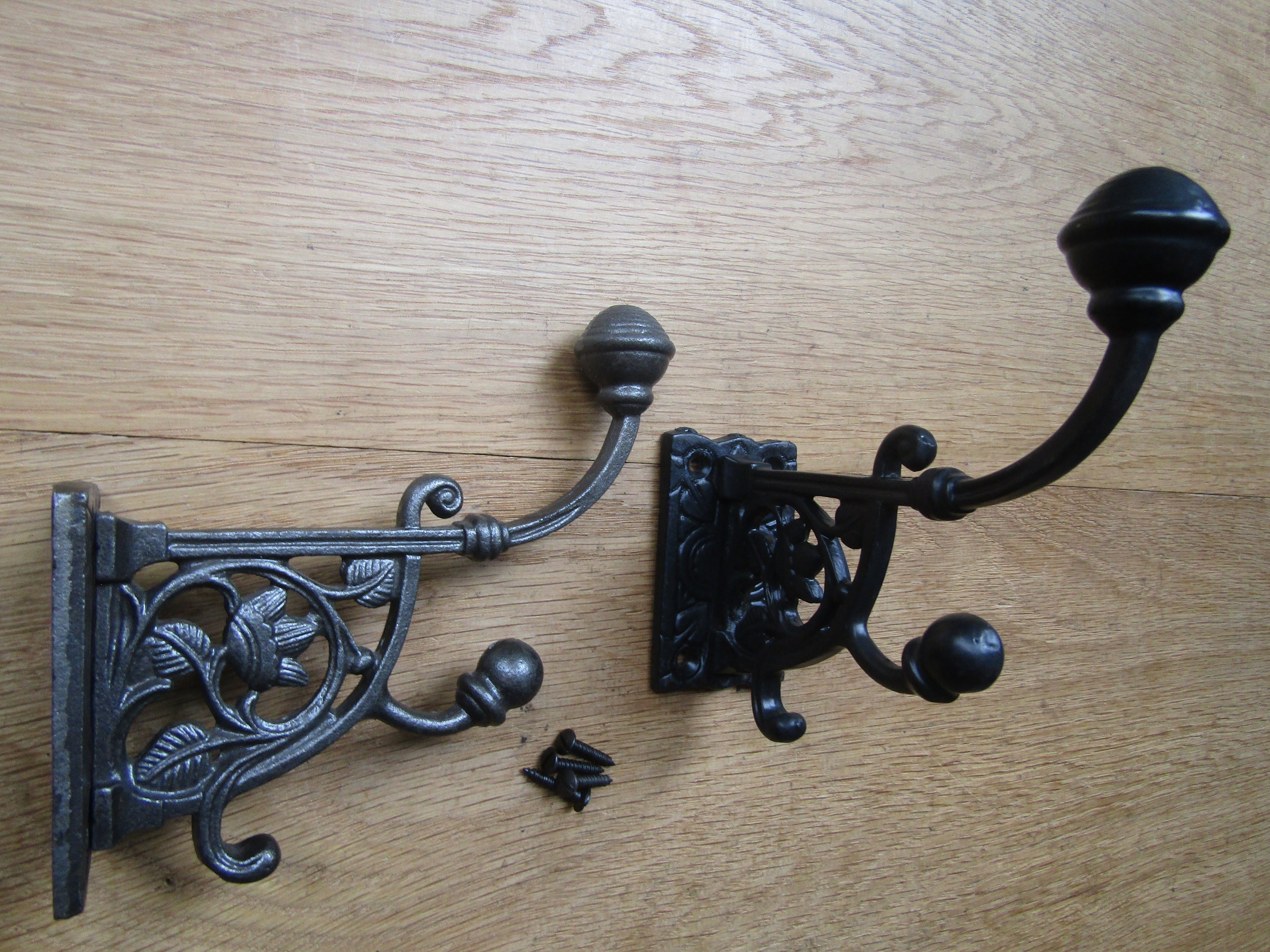 Cast iron Rustic Vintage victorian retro old coat hanging hook peg