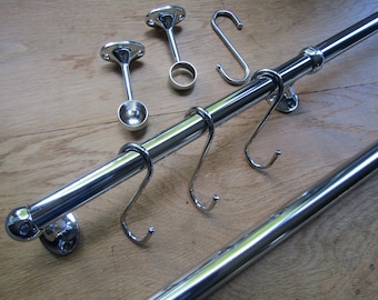 BAUEN Sie Ihre eigenen CHROME Krawatte Schal Gürtel Handtuch hängenden Lagerung Bar Schiene Küche Topf Pfanne Rack Schiebe S-Haken Utensil Kleiderbügel Halter