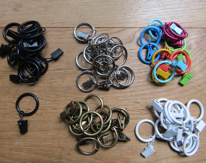 12 Pack Metal Curtain Pole Rod Voile Net Rings Hooks PINCER Clamps Hanger Clips Bulldog Hanging clips