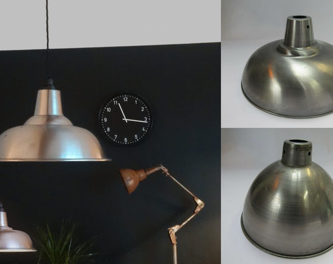 HANDMADE STEEL Industrial Steampunk Vintage rustic Retro Old Style factory workshop garage bar ceiling pendant Lampshade light Shade