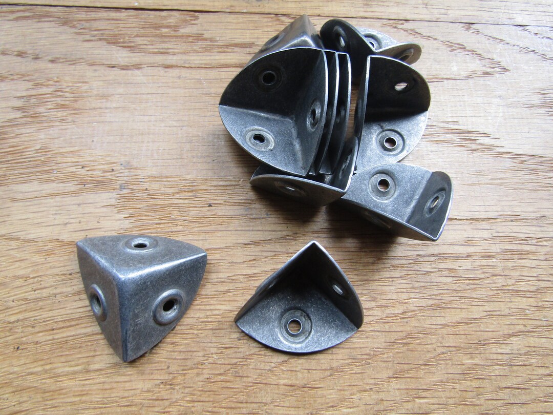 8-Pack Metal Corner Angle Brace Protectors – For Wood Chests, Trunks, Boxes, Flight Cases