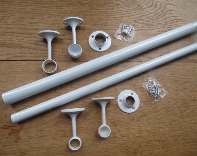 WHITE ROUND Retro traditional Wardrobe Hanging Clothes Rail Garments hanging tube/ fittings