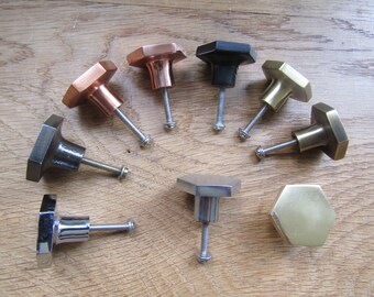 Rustikaler Eisenschrankknopf HEXAGON Vintage rustikaler Schrankknopf Schubladenschrank Küchenmöbel Knöpfe Ziehgriffe
