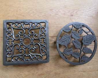 CAST IRON rustic vintage Country cottage kitchen TRIVET Hot plate stand holder kitchen worktop protector