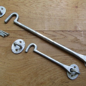 VERZINKT SILBER rustikale Gusseisen Vintage Cabin Haken und Öse Tür Riegel Schloss Halter