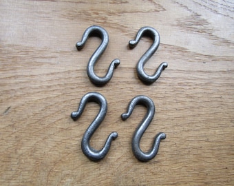 Rustic iron S HOOK Cast iron Kitchen pot pan sliding hook Utensil hanger S hooks  Antique iron finish