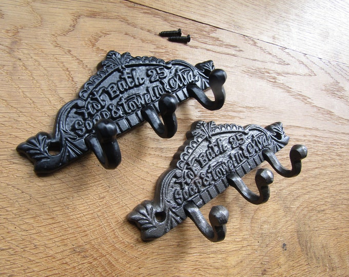 Rustic iron hook rail decorative vintage victorian ornate bathroom towel hook hanger utility hooks pegs cast iron retro hook