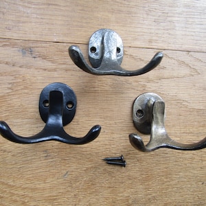 Rustic iron coat Double robe hook antler cast iron rustic traditional retro vintage old victorian utility hooks peg