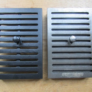 Zwaar gietijzer VINTAGE VICTORIAANSE luchtsteen Ventilatierooster Muur Ventilatieopening open gesloten deksel periode Hit & Miss Schuiven Verstelbare ventilatie