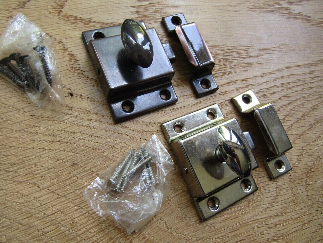 55mm LARGE Cupboard Door Thumb Turn Catch Latch Lock Vintage