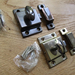 55mm LARGE Cupboard cabinet door thumb turn catch latch lock vintage retro Victorian old style steel thumbturn latch