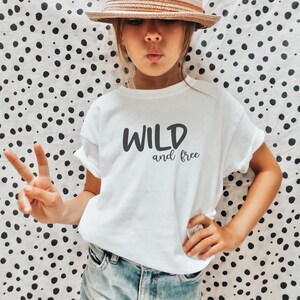 Wild and free Youth Short Sleeve Tee, Free Spirit Shirt, Wild Child, Boho tee for kids
