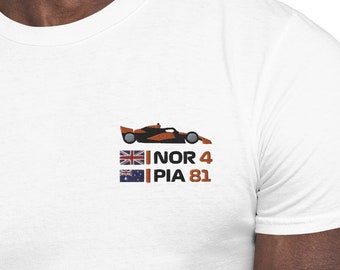 Embroidered McLaren Unisex T-Shirt, Oscar Piastri T-Shirt, Lando Norris T-Shirt, Formula 1 Shirt, F1 Racing Shirt