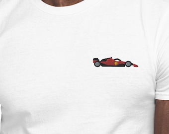 Chemise brodée voiture Ferrari F1 2023, chemise unisexe Formule 1, cadeau F1, chemise Ferrari F1, amateur de F1, chemise Charles Leclerc, cadeau fête des pères