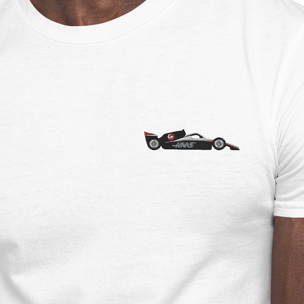 Embroidered Haas F1 2024 Car Shirt, Formula 1 Unisex Shirt, F1 Gift, Haas F1 Shirt, Kevin Magnussen Shirt, Guenther Steiner Shirt, F1 2024