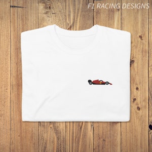 Embroidered Ferrari F1 2022 Car Shirt, Formula 1 Unisex Shirt, F1 Gift, Father&#39;s Day Gift, Ferrari F1 Shirt, Charles Leclerc Ferrari T-shirt