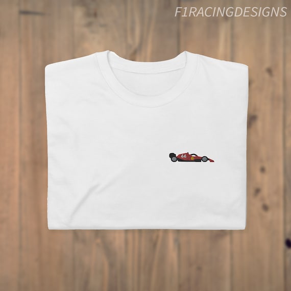 Embroidered Lewis Hamilton Ferrari T-Shirt, Ferrari F1 Car, Hamilton Ferrari T-Shirt, Formula 1 T-Shirt, Motorsport T-Shirt
