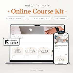 Notion Template Course Creator Bundle, Notion Template and Canva Template, Canva Sales Page, Email Template, Course Planner Notion, Notion