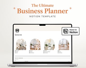Notion Template Business Planner with Content Calendar, Social Media Planner, Business Plan, Year Goals, Finances, ADHD Planner Business Hub