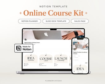 Notion Template Course Creator Bundle, Notion Template and Canva Template, Canva Sales Page, Email Template, Course Planner Notion, Notion