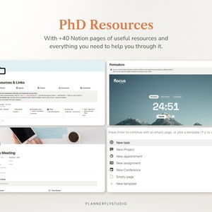 PhD Planner Notion Template Dissertation Planner Digital Planner for Students