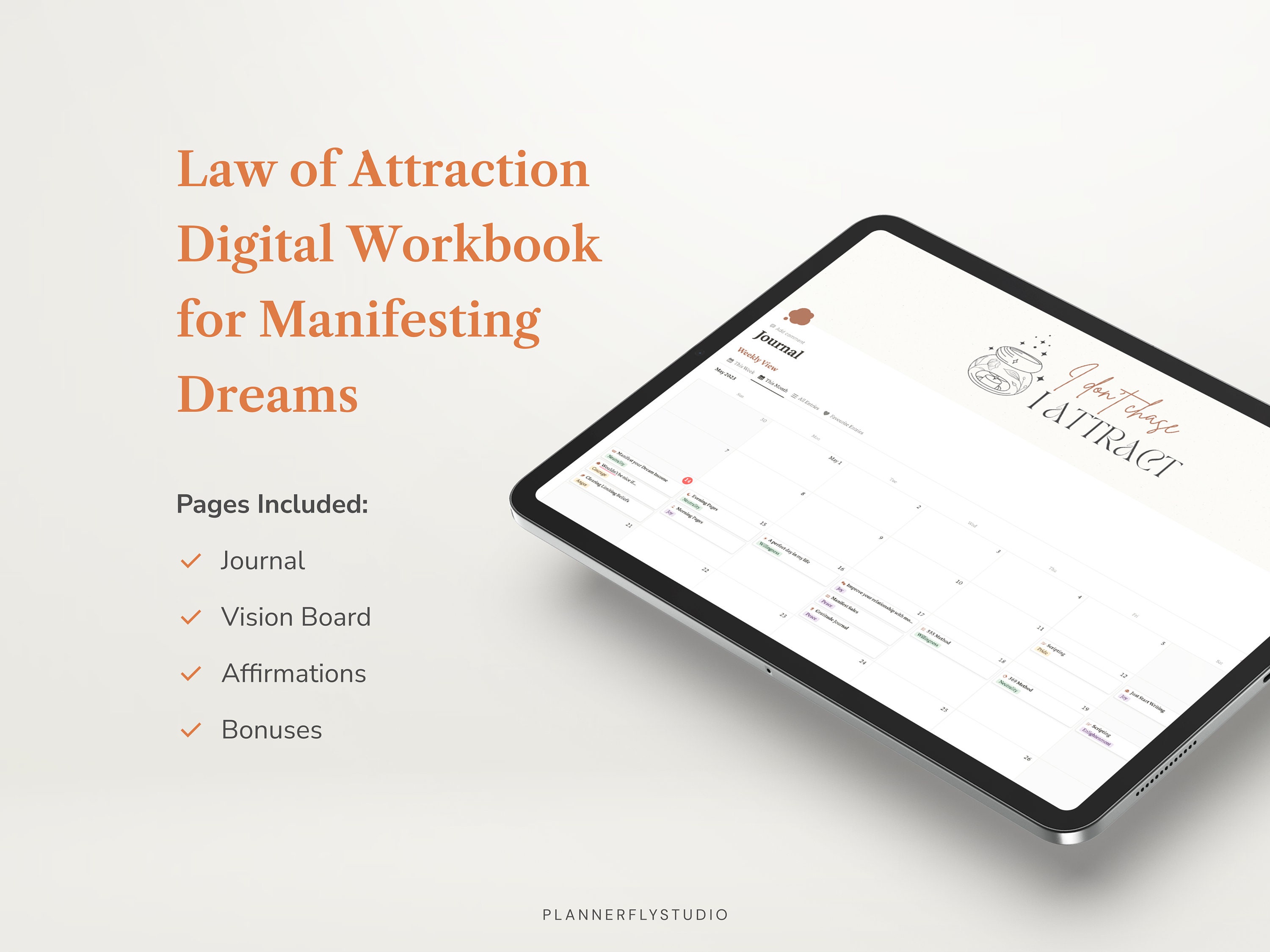 Manifestation Journal Notion Template for Life and Business, Law of ...