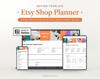 Notion Template Etsy Shop Planner, Notion Business Planner, Etsy Seller Planner, Small Business, E-Commerce Planner, Digital Product Seller