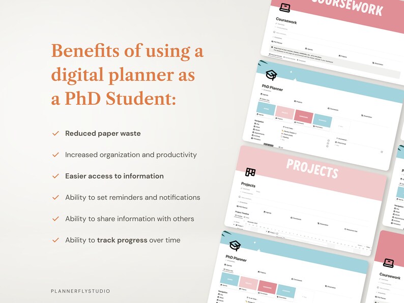 PhD Planner Notion Template Dissertation Planner Digital Planner for Students