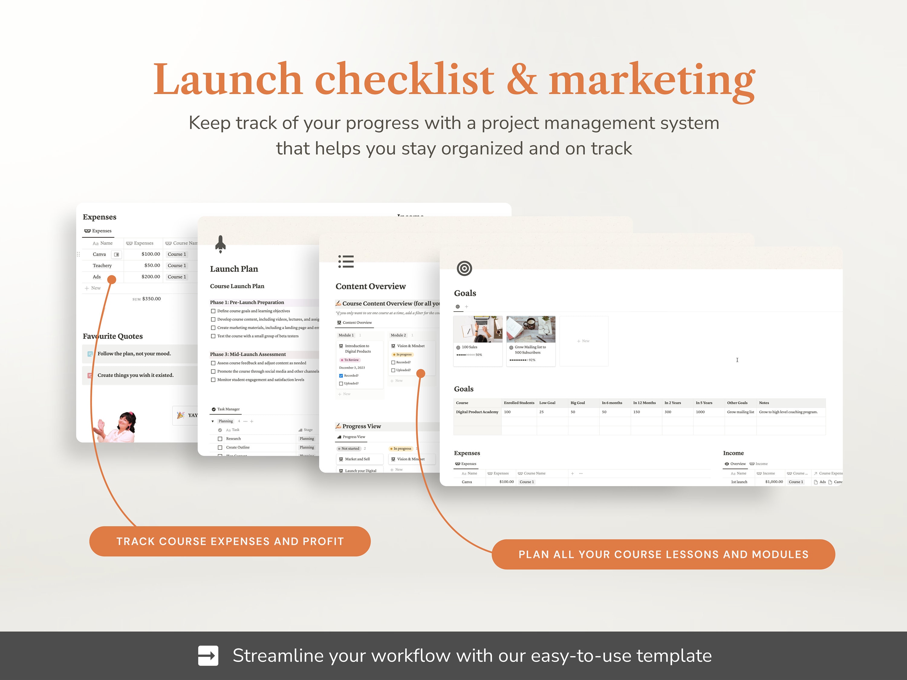 Notion Template Course Creator Bundle, Notion Template and Canva ...
