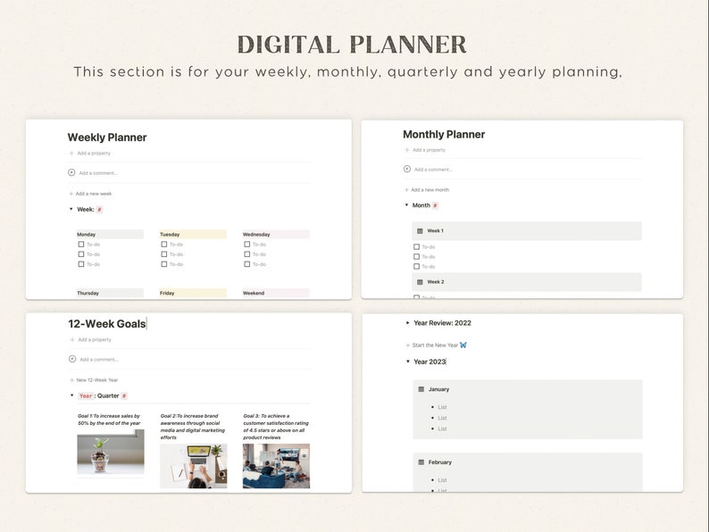 Notion Template Business Planner With Content Calendar Social Media Notion Template Business Planner With Content Calendar Social Media