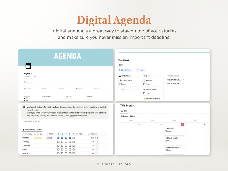 PhD Planner Notion Template Dissertation Planner Digital Planner for Students