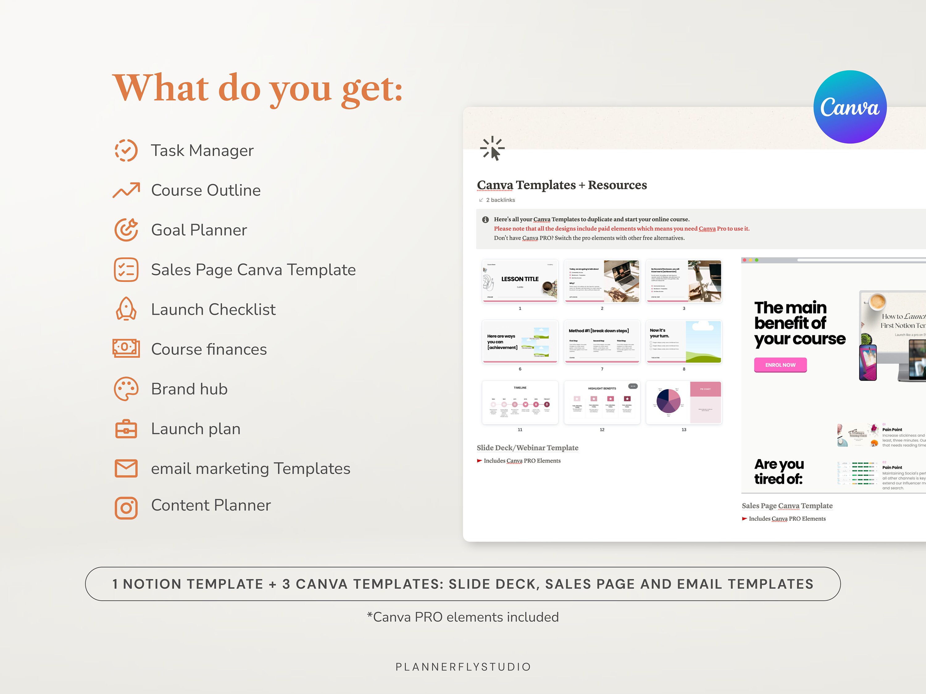Notion Template Course Creator Bundle, Notion Template and Canva ...