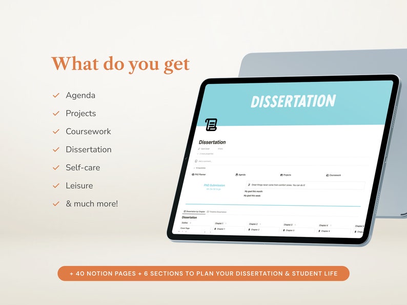 PhD Planner Notion Template Dissertation Planner Digital Planner for Students