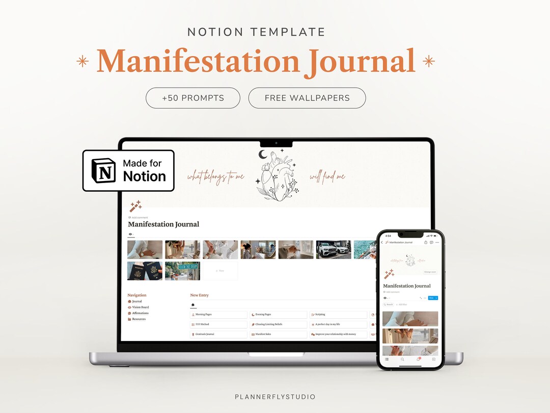 Manifestation Journal Notion Template for Life and Business, Law of ...