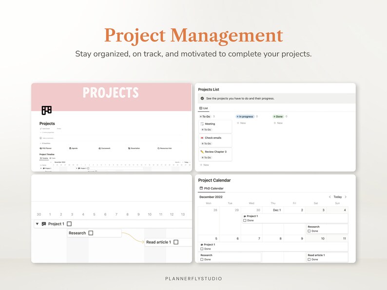 PhD Planner Notion Template Dissertation Planner Digital Planner for Students