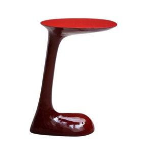 Side table red lacquer