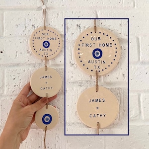 Personalized Evil Eye Ceramic Wall Hanging: First Home Decor