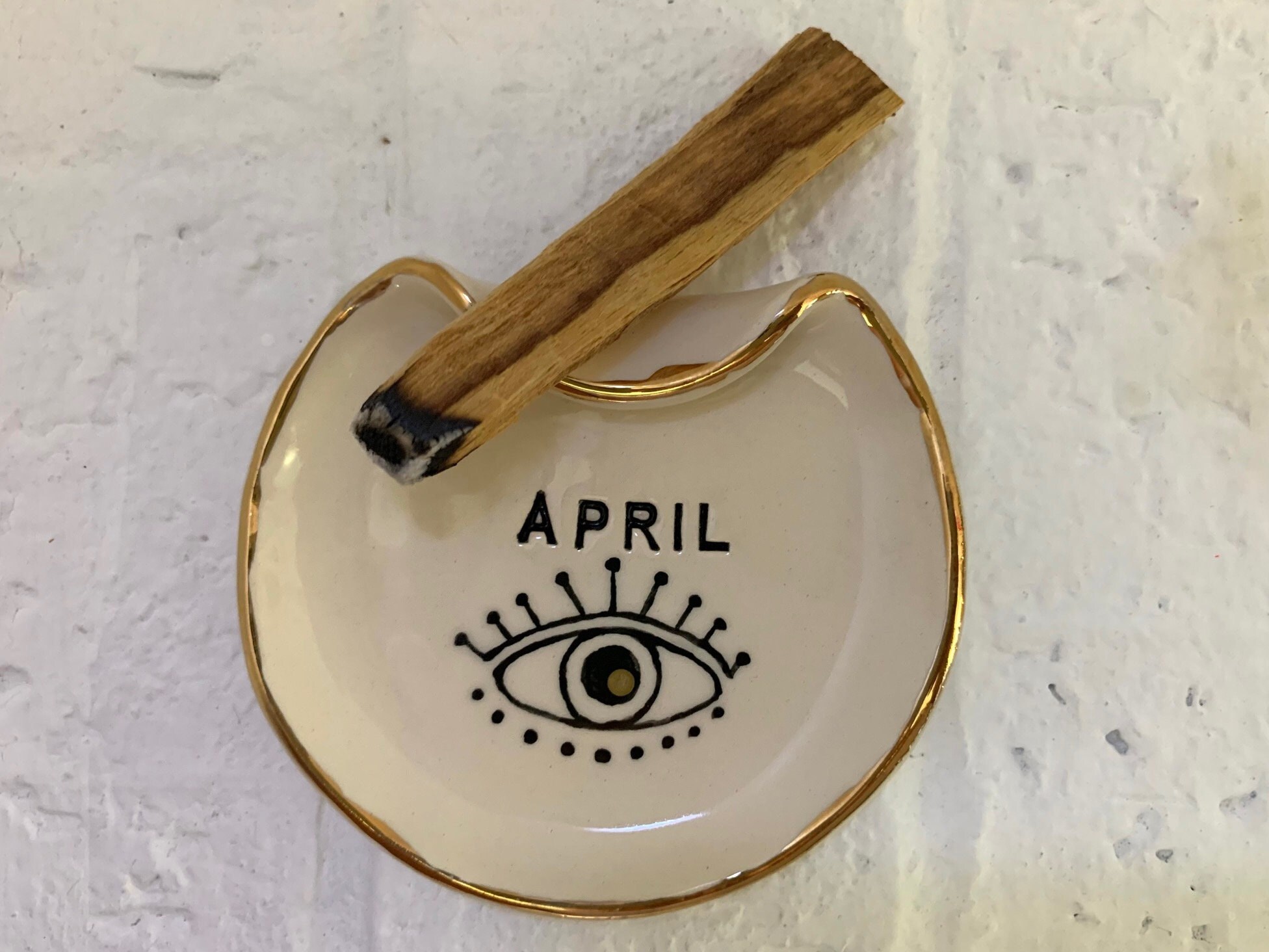 Personalized Evil Eye Palo Santo Holder, Meditation Gift, Cone Incense Burner, Smudge Stick Holder, Palo Santo Burner Bowl, Spiritual Decor