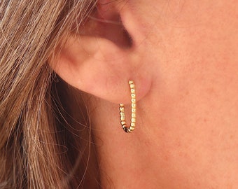 Créoles boules argent ou doré,boucles d'oreilles pour femme style minimaliste,cadeaux pour femme