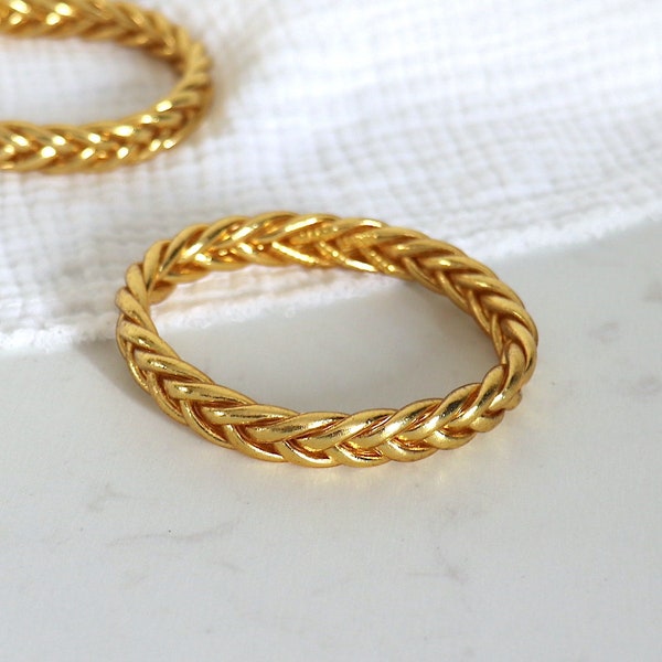 Golden braided Buddhist bangle bracelet, women's bangle sold individually, gift ideas