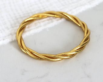 Pulsera budista retorcida de oro para mujer, brazalete de estilo boho vendido individualmente, regalos para ella