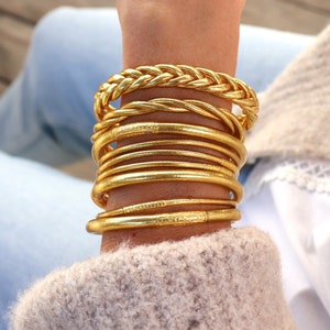 Fine and golden Buddhist bangle bracelet, women's bracelet sold individually, gift ideas image 6