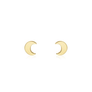 Petites puces d'oreilles forme lune,clous d'oreilles disponible en argent ou dorés, boucles d'oreilles minimalistes femme image 4