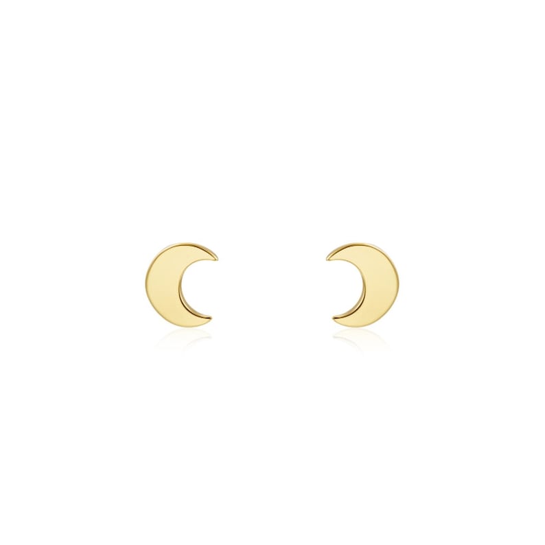 Petites puces d'oreilles forme lune,clous d'oreilles disponible en argent ou dorés, boucles d'oreilles minimalistes femme Or