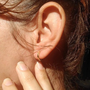Boucles d'oreilles mini créoles anneaux argent ou doré,5 tailles à choisir,cadeaux femme image 4