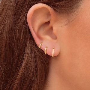 Boucles d'oreilles mini créoles anneaux argent ou doré,5 tailles à choisir,cadeaux femme image 6