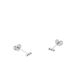 Small three-ball bar stud earrings, minimalist women's stud earrings available in 925 silver or gold Silver