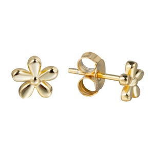 Petites puces d'oreilles fleurs,mini clous d'oreilles argent ou dorés pour femme,boucles d'oreilles minimalistes image 3