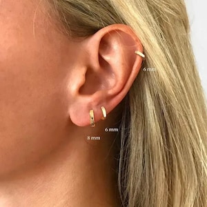 Boucles d'oreilles mini créoles anneaux argent ou doré,5 tailles à choisir,cadeaux femme image 7